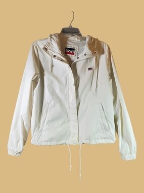 Levi's Women's White Hooded Rain Jacket